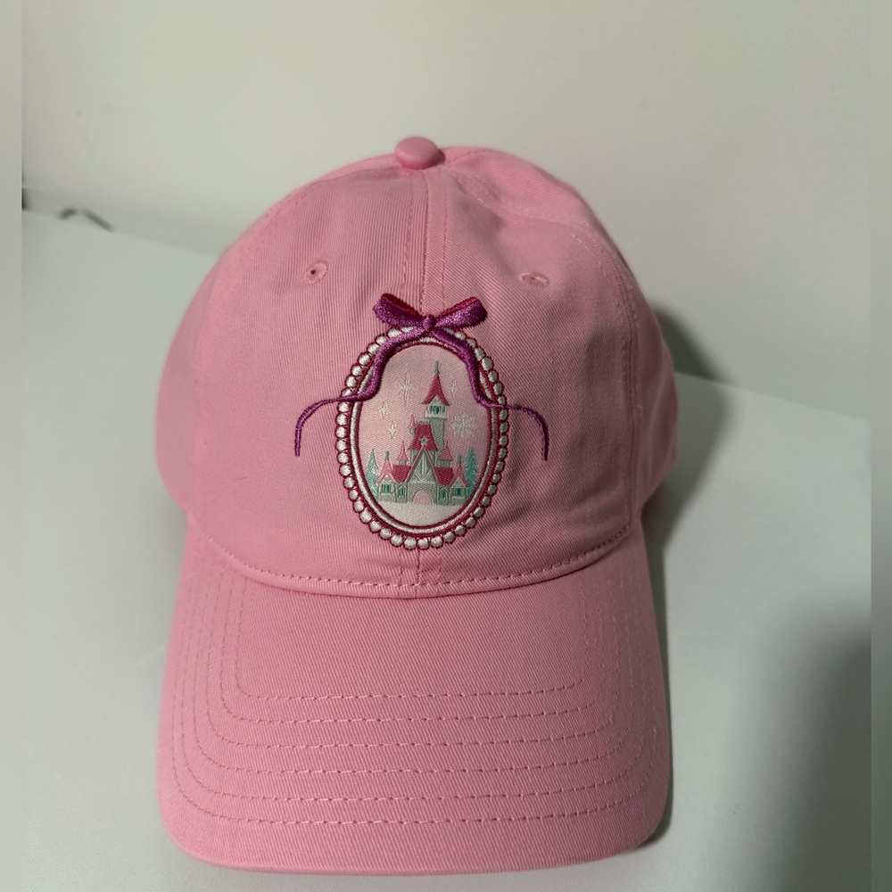 Disney Parks Princess Pink Castle Bow Embroidered Cap Hat